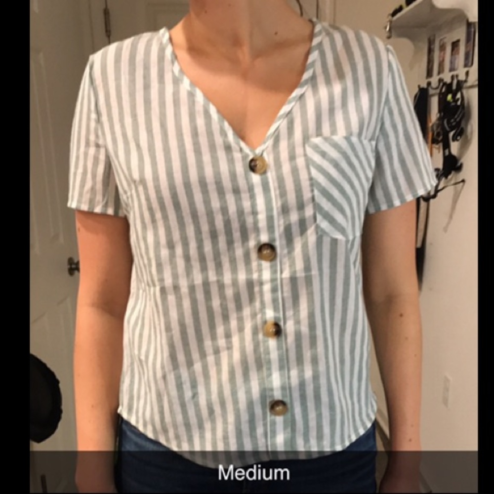 Linen style Casual Striped Top